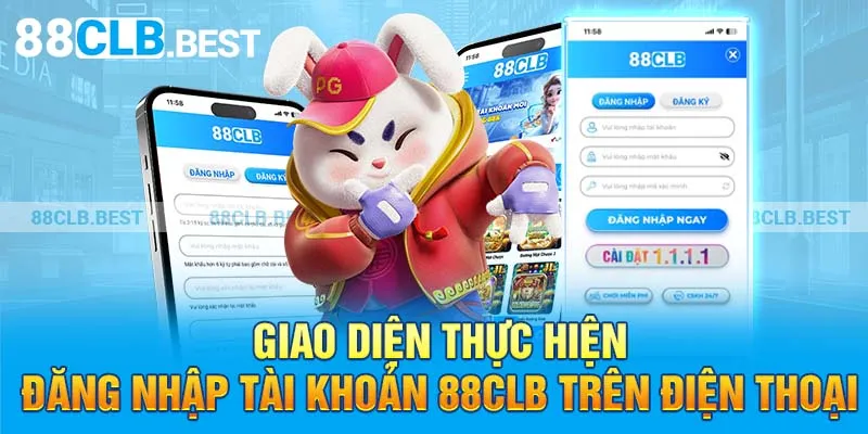 Giao diện thực hiện đăng nhập tài khoản 88clb trên điện thoại